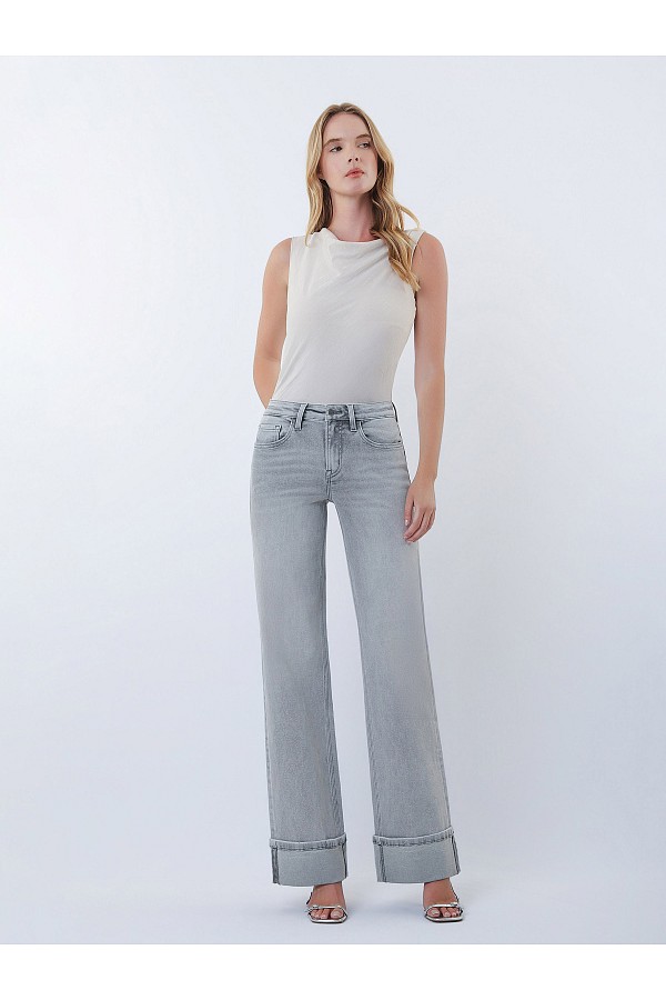 MID RISE FULL LENGTH GREY CUFFED WI...